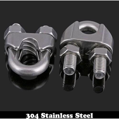 M10 M12 M14 M16 304 Stainless Steel 304SS DIN741 U-Bolt U Bolt Heavy Duty Cable Wire Clamp Rigging Wirerope Wire Rope Clip