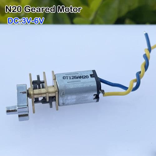 Mini 10mm*12mm N20 Motor DC 1.5V-2.4V 26800RPM High Speed Strong Magnetic Precious Metal Brush 6.5mm Shaft DIY Toy Electric Car