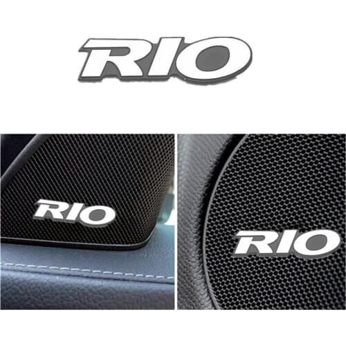 4pcs Modification For KIA RIO MK2 MK3 sedan hatchback aluminum audio decorative stickers modified accessories decoration