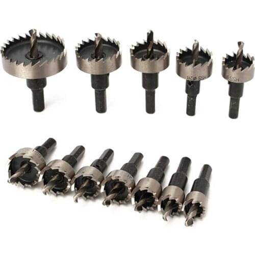 Alloy Hole Saw Set 12-Piece Set of High-Speed Steel Hole Drill Bits(15/16/18/20/21/22/25/26/28/30/35/50)mm