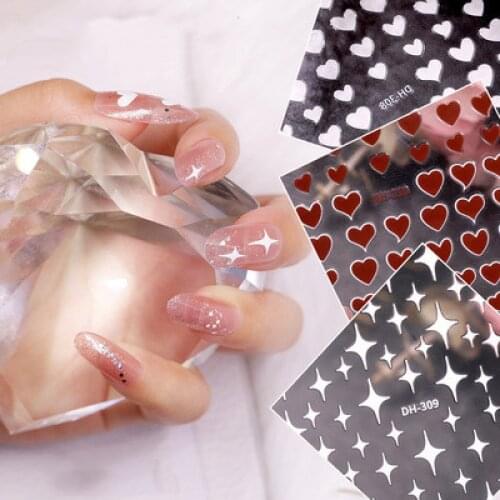 Nail Art Sticker Love Shining Ultra-thin Nail Sticker with Adhesive Sticker Heart