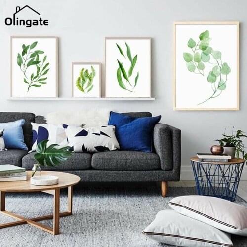 Nordic Tropical Plants Wall Art Poster Print Green Leaves Canvas Print Painting One Piece Pictures for Living Room Home Decor