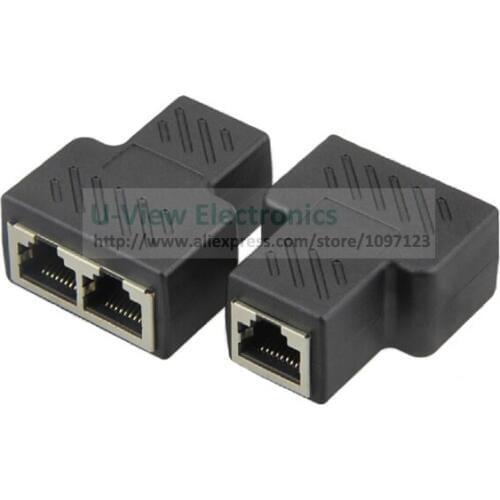 NCHTEK Cat6 RJ45 8P8C To Dual RJ45 Splitter Network Ethernet Patch Cord Connector Adapter With Shield/Free DHL Shipping/100PCS