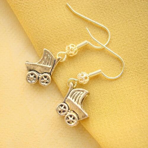 RED SNAKE Newest Vintage Retro Style Jewelry Gold-color Baby Carriage Earrings Cooper Dangle Earring for Women EB002