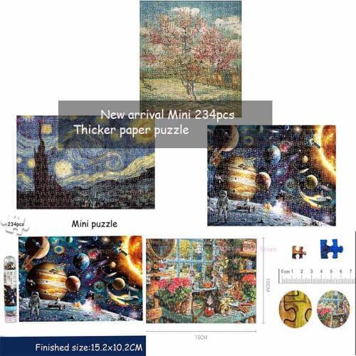 New arrival 234pcs/set Mini Tubes Jigsaw Wooden Paper Flower Space Puzzle Adult Creative Toy Puzzles Gift For Children