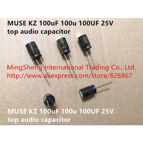 Original new 100% MUSE KZ 100uF 100u 100UF 25V top audio capacitor (Indutor)