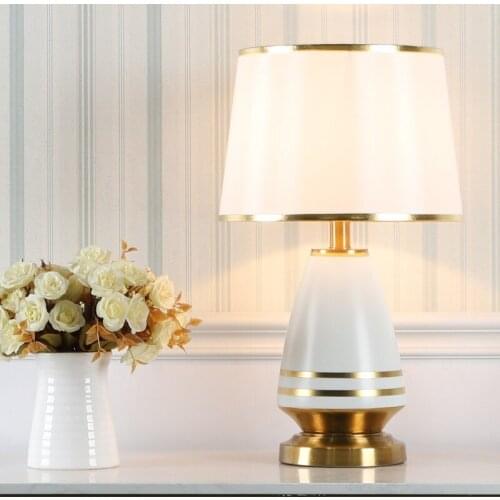 ORY Table Lamp White Ceramic Contemporary Design Desk Light Home LED Decorative For Living Room Office Bedroom