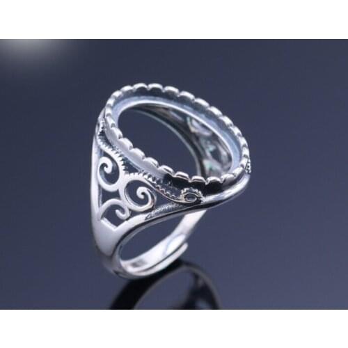 12.8*18mm 925 STERLING SILVER men women Semi Mount Bases Blanks base blank Pad ring Setting rings jewelry findings diy A1380