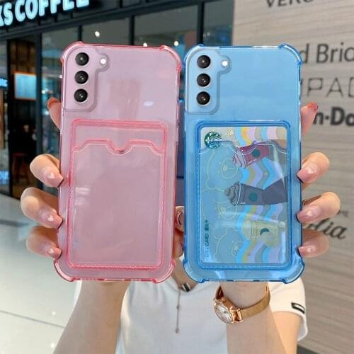 For Samsung A51 Clear Card Bags 2 In 1 Protable Case Soft Transparent Air Tpu Protect For A72 A02S A32 A12 A10S A22 A82 Cover
