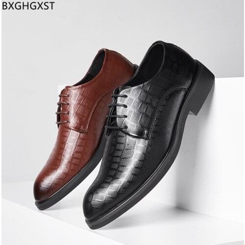 Brown Dress Shoes Mens Fashion Black Party Shoes for Man 2021 Oxford Leather Shoes Men Formal Chaussure Homme Zapatos De Hombre