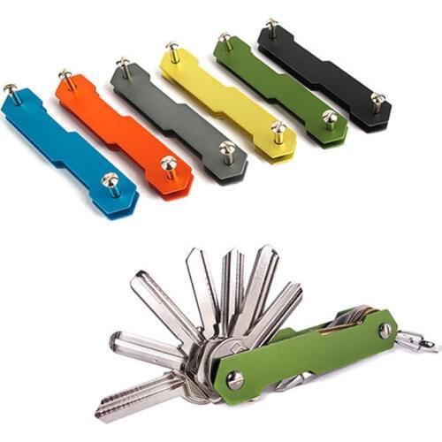 Smart Key Holder Compact Keychain Gadget Pocket Key Organizer Key Ring Clip Carabiner Folder EDC Tool Container Aluminum Alloy