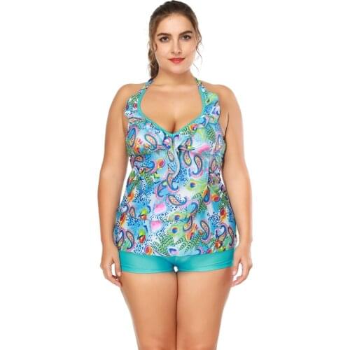 Maillot De Bain Femme 2019 Swimwear Women Plus Size Swimming Suit for Women Bikini Tankini Swimsuits Two Piece Swimsuit Print