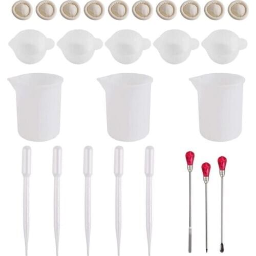 1 Set 100ml Silicone Measuring Mixing Cup Crystal Epoxy UV Resin Craft Casting Mould DIY Jewelry Making Tools