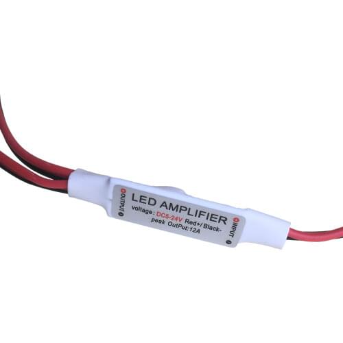 10pcs 20pcs DC12V DC24V 1channel 12A mini led amplifier controller amplificador power accessories used by led strip single color