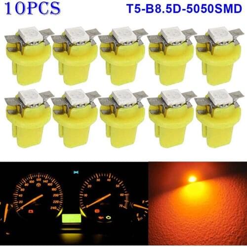10pcs T5-B8.5D-5050smd LED SMD Lamp Car Gauge Speed Dash Bulb Dashboard Instrument Light 12V SEC88