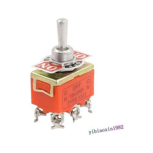 10pcs AC 250V 15A ON/OFF/ON DPDT 6 Screw Terminlas 3 Position Toggle Switch