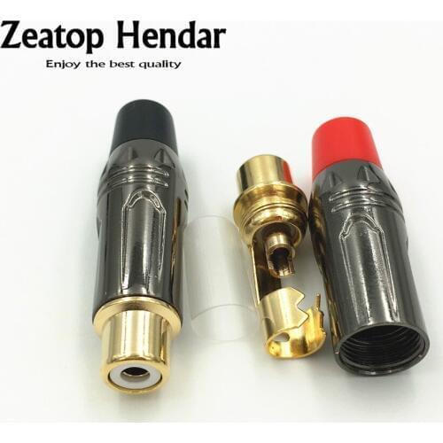 10Pcs Gold Plated Copper RCA Female Audio Jack Adapter RCA Soldering Socket DIY Connector
