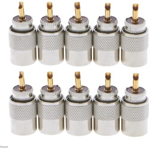 10 Pcs Connector Plugs UHF PL-259 Male Solder RF Connector Plugs For RG8X Coaxial Coax Cable Damom