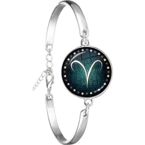 12 Constellations Chain Bracelet Zodiac Signs Jewelry Women Aries Cancer Libra Leo Virgo Sagittarius Bangle Birthday Gift