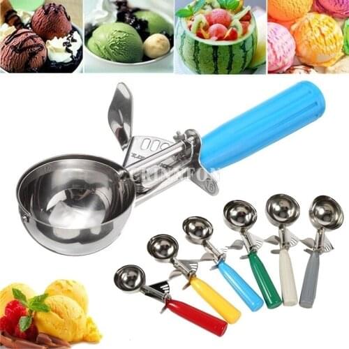 200Pcs/Lot 3Styles Fruit Ice Cream Scoop Spoon Kitchen Tool For Home / Dessert Shop / Cafe DQ