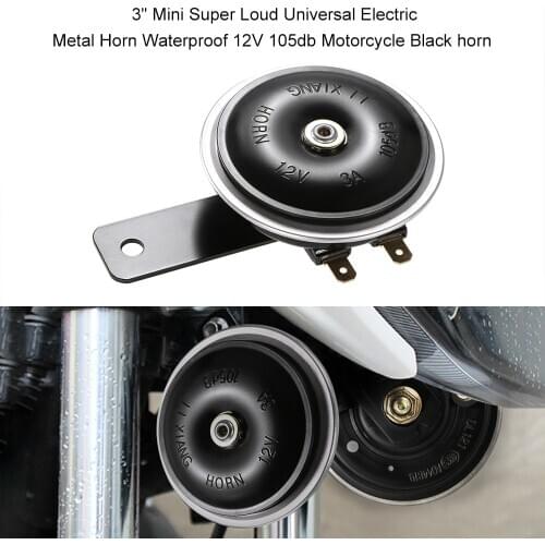 3" Mini Super Loud Universal Electric Metal Horn Waterproof 12V 105db Motorcycle Black horn car styling