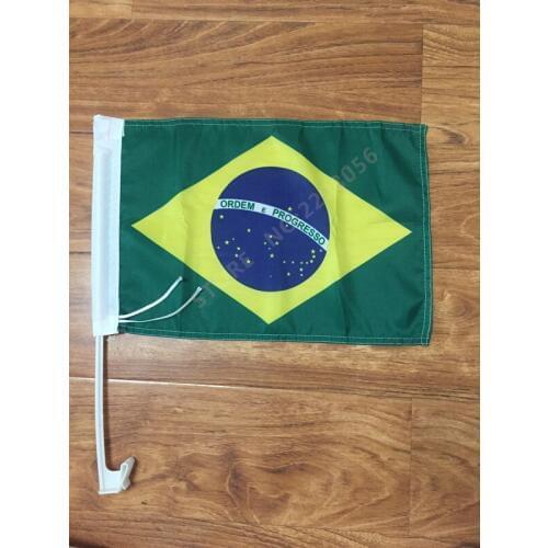 30X45C Brazil flag Brazil car window flag pole car decoration Free Shipping