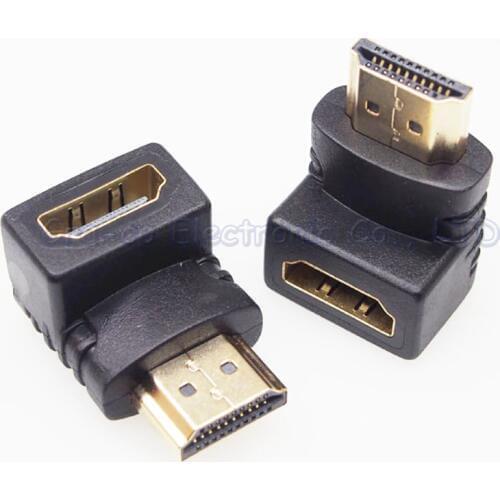 50pcs/lot Gold plating 90 Degree Mini HDMI A male to female HDMI Adapter HDMI Jack
