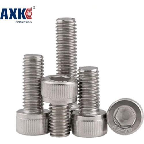 Axk 2pc Din912 M10 X 16 20 25 30 35 40 45 50 55 60 65 Screw Stainless Steel A2 Hexagon Hex Socket Head Cap Screws