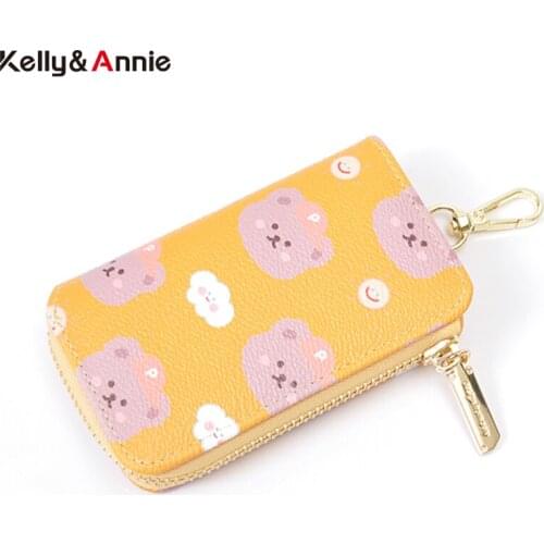 Brand Designer Animal Prints Pattern Key Bags For Women Soft PU Leather Small Purses Ladies Simple Fashion Mini Keychain Purse