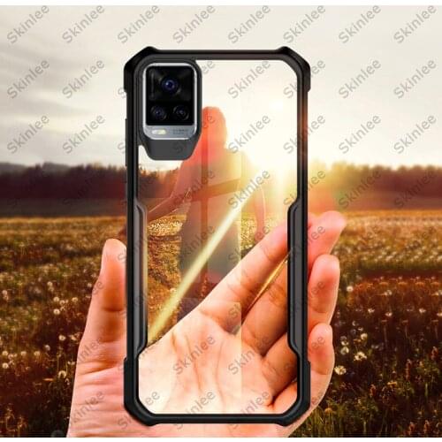 Skinlee For vivo V21 Case Official Original Shockproof Clear With Soft Frame Airbag Cover For VIVO V21E
