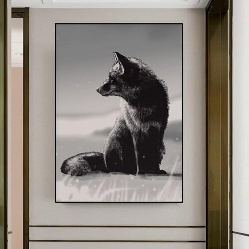 Animal Picture Black and White Wall Art Wolf Gorilla Leopard Canvas Painting Modern Poster and Prints For Living Room Home Decor