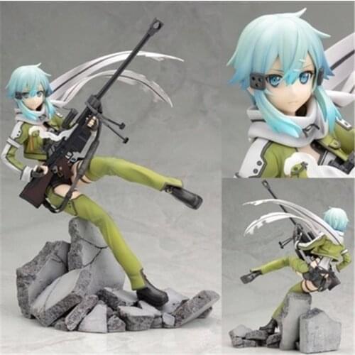 PVC Anime SAO Phantom Bullet Sinon Action Figure 1/8 Scale Sit Sword Art Online GGO Pre-painted Model Toy Collectibles Gift