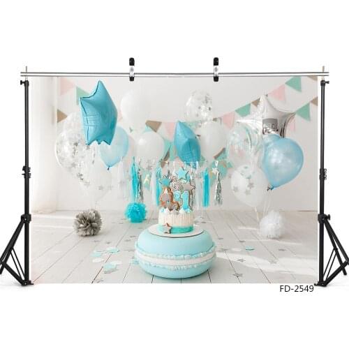 Indoor green birthday cake balloon decorated with colorful flags newborn first year photo background photography background