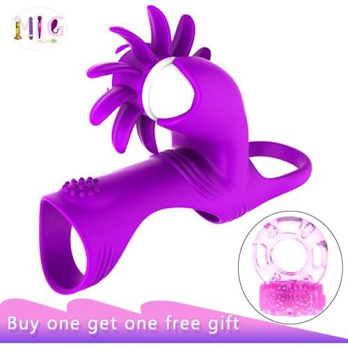 Ring for Penis Sex Toys Magic Tongue Vibrating Penis Ring Vibration Ring Lock Jump Egg Rotation Vibration Men And Women Sex Gift