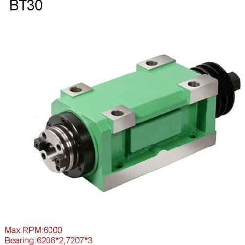 CH03 1.5KW Power Head Unit CNC Machine Tool Spindle for Milling Machine Max.RPM 6000RPM/2500RPM Taper Chuck BT30 MT3 ER32