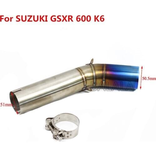 Motorcycle Exhaust Adapter Middle Link Pipe Connect Muffler Slip-on Stainless Steel Tube For SUZUKI GSXR 600 700 K6 K7