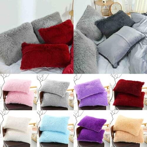 Soft Fluffy Plush Pillow Case 50x70cm Luxury Long Hair Home Bed Sleeping Pillowcase Throw Cushion Pillow Cover Warm Fall Winter