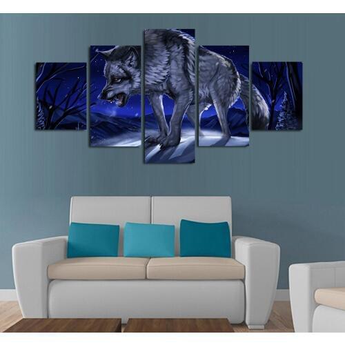 HD Printed The Wolf Moonlight Night Painting ChildrenS Room Decor Print Poster Picture Painting On Canvas Wall Art