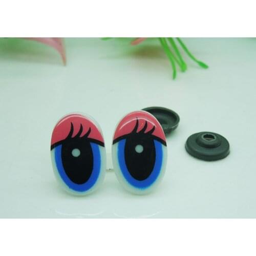 13*20mm Oval Safety Eyes Pink/Blue Color Plastic Doll eyes Handmade Accessories For Bear Doll Animal Puppet Making 100pcs EA225