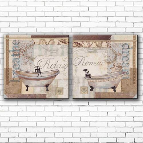 Pastoral bathroom bath crock landscpae set oil painting canvas printings printed on canvas home wall art decoration pictures