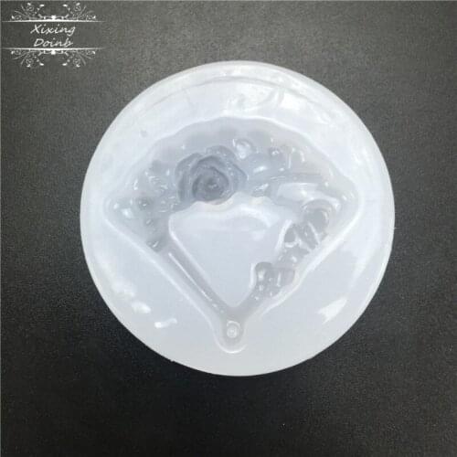 DIY fan shape crystal resin silicone mold soft candy cake decoration tool hand craft epoxy resin Jewelry Earring Pendant mold