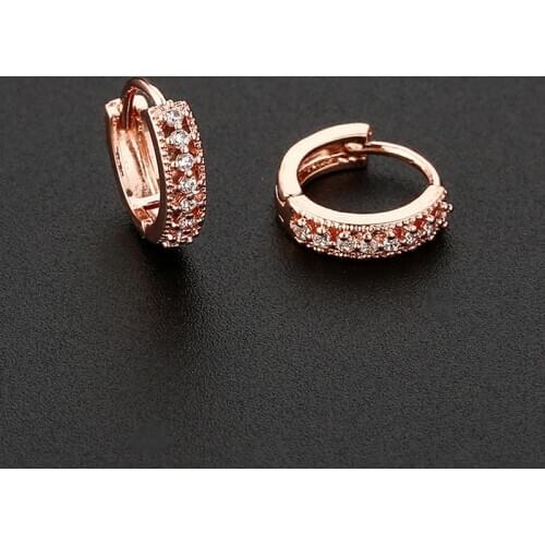 9mm Bohemian Tiny Hoop Earrings Micro Zirconia Stone Stud Small Huggies Earrings Piercing Jewelry For lady Girls