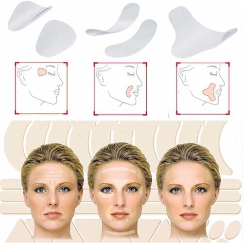 BellyLady 27pcs Thin Face Stickers Facial Line Wrinkle Sagging Skin Lift Up Tape Frown Smile Lines Forehead Anti-Wrinkle Patche