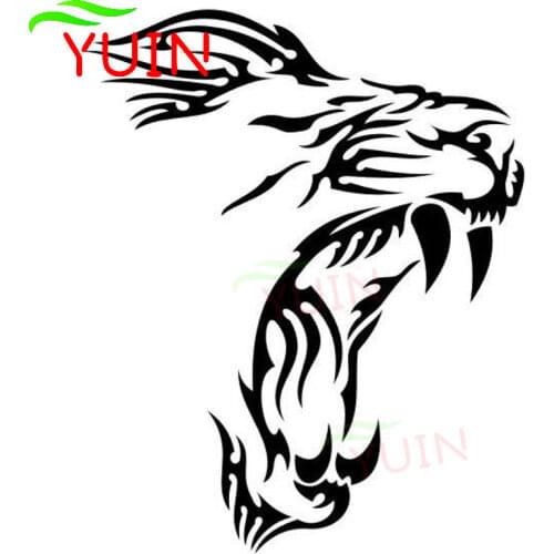 Yawning Lion Funny Car Sticker Body Decoration Fashionable PVC Waterproof Sunscreen Decal Black/White/Red/Laser/Silver