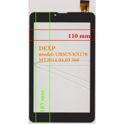 DOLMOBILE 7 inch Replacement Touch Screen with Glass Touch Panel Digitizer MT2014.04.03 360 / C.FPC.WT1053A070V01 Size 185x110mm