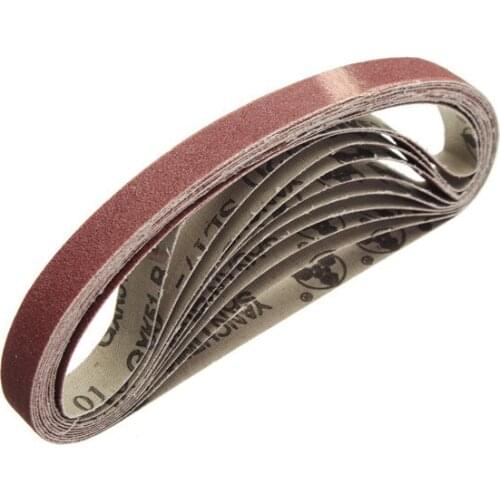 10pcs 15x452mm Sanding Belt 60-600 Grit for M10 Sander Adapter Polishing Machine