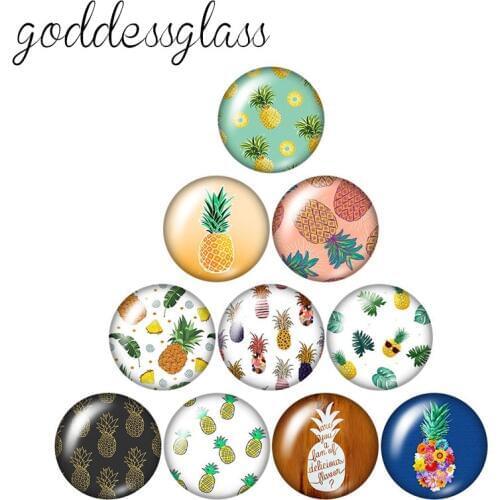 Coffee fruit pineapple Food cake 10pcs mixed 12mm/18mm/20mm/25mm Round photo glass cabochon demo flat back Making findings