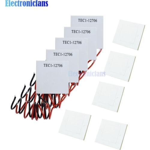 10pcs TEC1-12706 12V 60W Heatsink Thermoelectric Cooler Cooling Peltier Plate Module With Insulation Cotton Washer