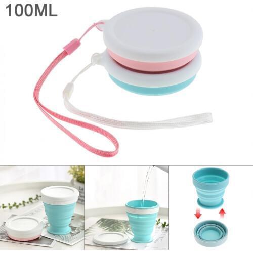 100ML 350ML Portable Cup Circular Silicone Folding Cup with Tether for - 50 Centigrade to 200 Centigrade