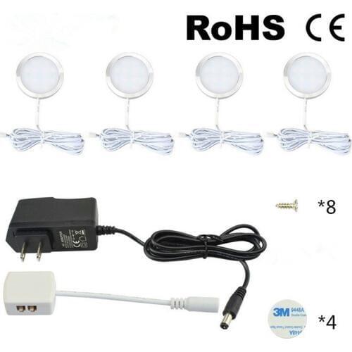 2.5W LED Under Cabinet Lights Puck Light Ultra Thin Round Decorative Home Kitchen Hanging Case Cupboard Furniture lighting